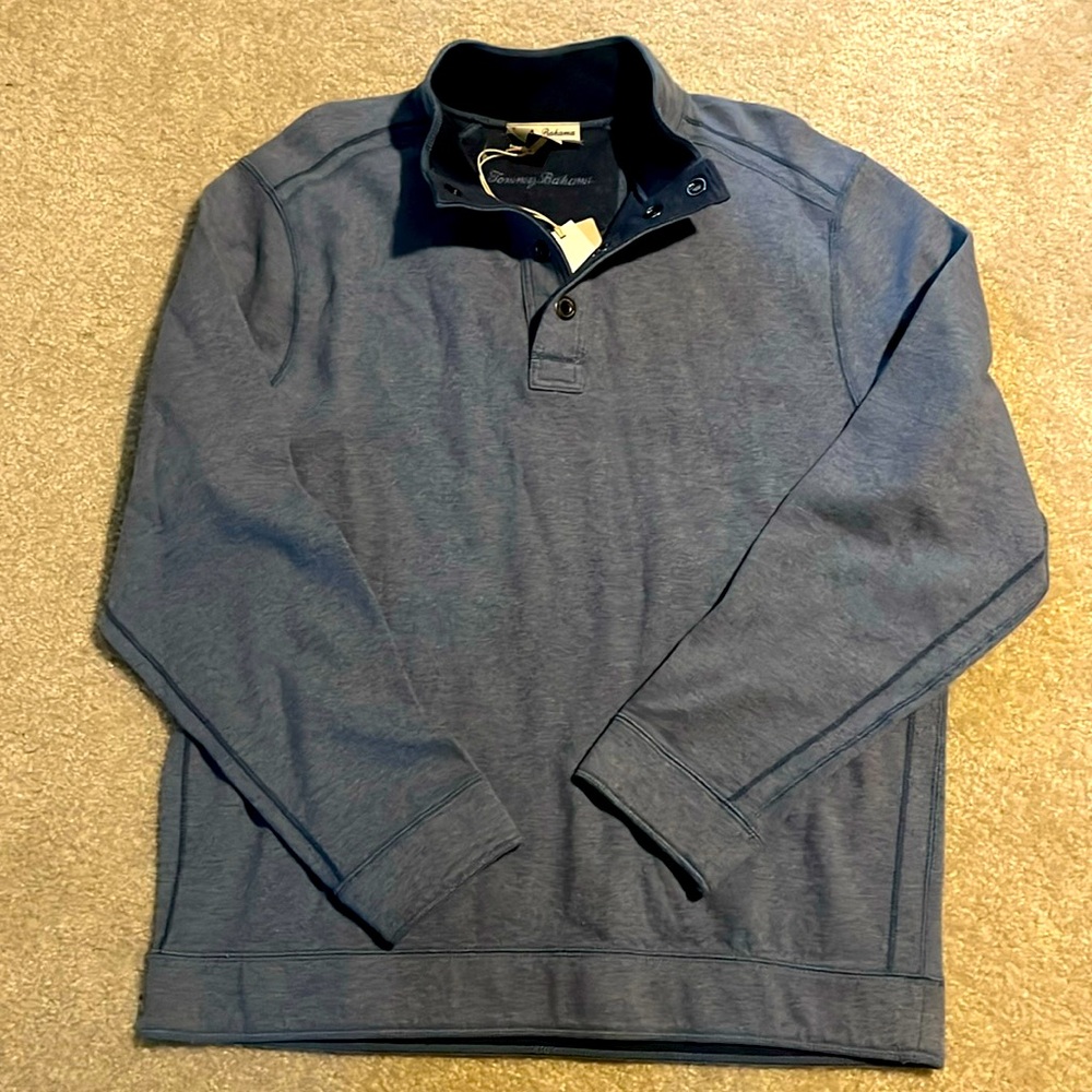 Tommy Bahama Knit 1/4 Neck Button Collar Pullover